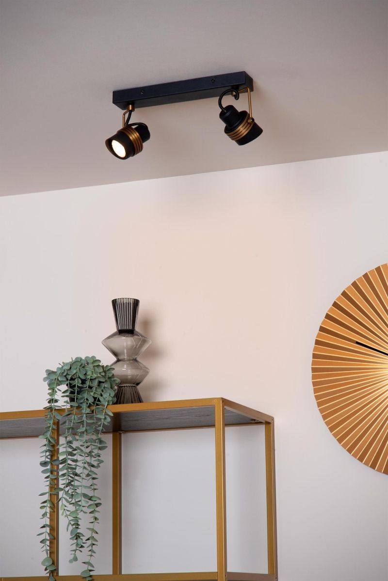 Lucide TUNDRAN - Stropné bodové svietidlo - 2xGU10 - Čierne